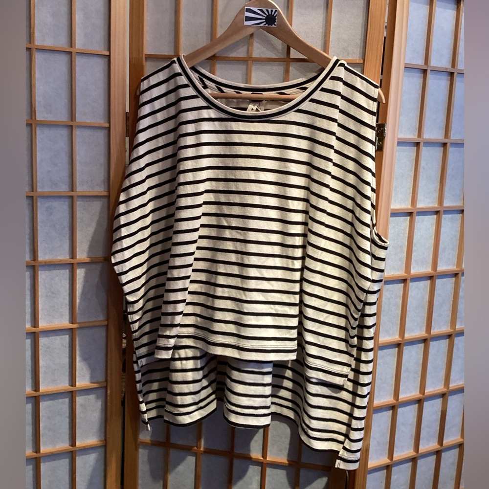 We The Free x Free People Madness Stripe Muscle Top Women's Size Large